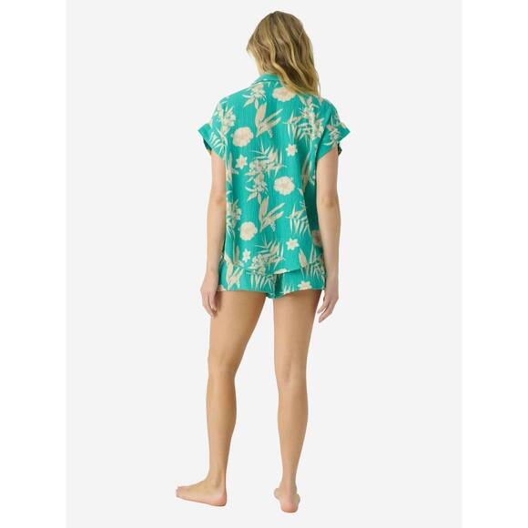 NEW PJ SALVAGE tahitian tropics short sleeve and pant set in sea green - Picture 4 of 8